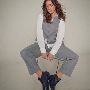 NWT MOS MOSH GRY CAIA PANT in colour Sharkskin, sz. EU38, ANKLE Cuffed